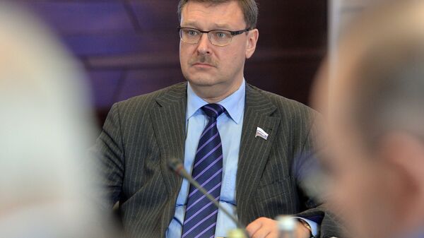 Krievijas Federācijas padomes Starptautisko lietu komitejas priekšsēdētājs Konstantīns Kosačovs. Foto no arhīva - Sputnik Latvija