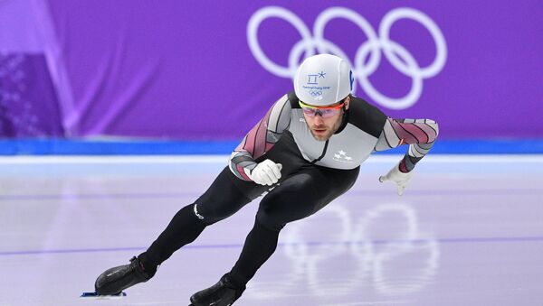 Латвийский конькобежец Харальдс Силовс на XXIII Зимних Олимпийских играх в Пхенчхане - Sputnik Латвия