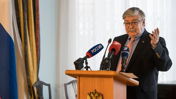 Krievijas vēstnieka Latvijā Jevgēņija Lukjanova preses konference - Sputnik Latvija
