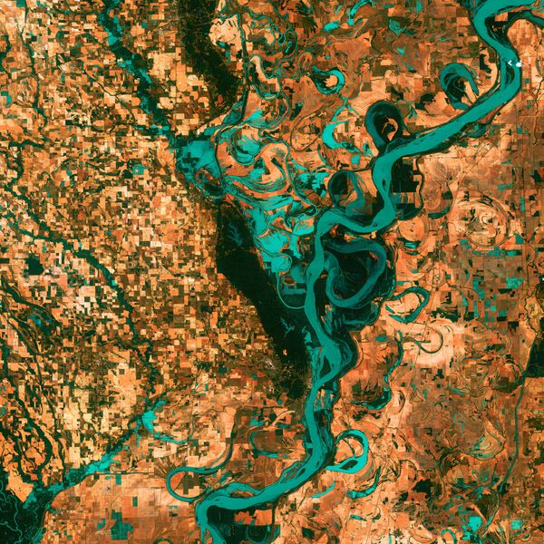 Skats no kosmosa uz Misisipi upes ielokiem Ziemeļamerikā - Sputnik Latvija