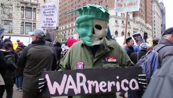 Протесты в США против ударов по Сирии - Sputnik Латвия
