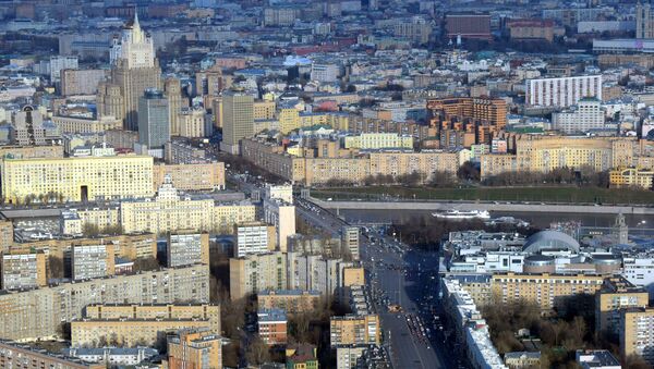 Вид с 89-го этажа Башни Федерация-Восток делового комплекса Москва-Сити, где открылась самая высокая смотровая площадка в Европе - Sputnik Латвия