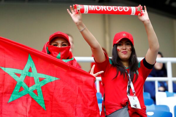 Болельщики из Марокко до начала матча между сборными Испании и Марокко - Sputnik Латвия