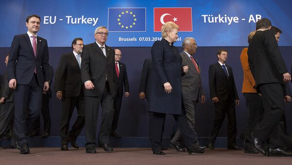 Лидеры ЕС во время саммита в Брюсселе - Sputnik Латвия
