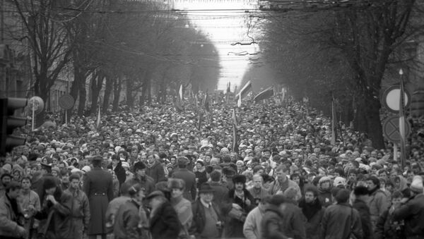 Митинг во время январских событий в Вильнюсе - Sputnik Latvija