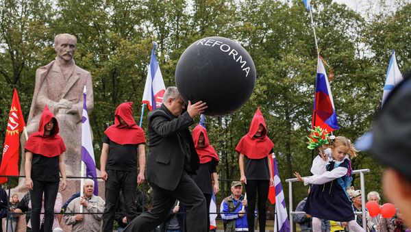Марш в защиту русских школ Наш выбор. 15 сентября 2018 г. - Sputnik Латвия