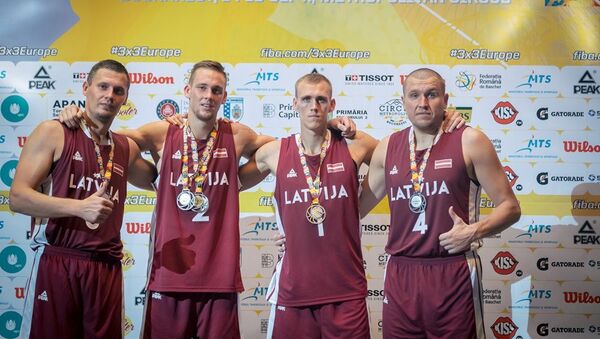 Сборная Латвии по баскетболу 3х3 на чемпионате Европы 2018 года - Sputnik Латвия
