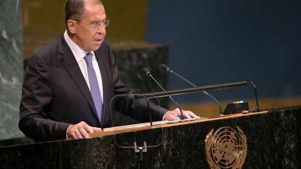 Krievijas ārlietu ministra Sergeja Lavrova uzruna ANO Ģenerālās asamblejas 73. sesijā Ņujorkā - Sputnik Latvija